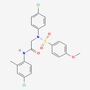 molecular formula C22H20Cl2N2O4S B3651697 N~1~-(4-chloro-2-methylphenyl)-N~2~-(4-chlorophenyl)-N~2~-[(4-methoxyphenyl)sulfonyl]glycinamide 