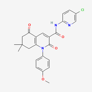 molecular formula C24H22ClN3O4 B3651713 N-(5-chloropyridin-2-yl)-1-(4-methoxyphenyl)-7,7-dimethyl-2,5-dioxo-1,2,5,6,7,8-hexahydroquinoline-3-carboxamide 