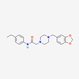 2-[4-(1,3-BENZODIOXOL-5-YLMETHYL)PIPERAZINO]-N-(4-ETHYLPHENYL)ACETAMIDE