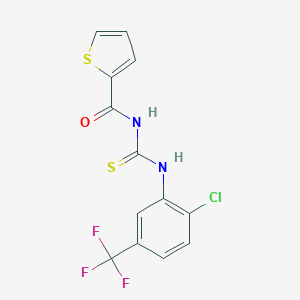 molecular formula C13H8ClF3N2OS2 B365174 N-[[2-chloro-5-(trifluoromethyl)phenyl]carbamothioyl]thiophene-2-carboxamide CAS No. 378219-03-5