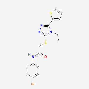 N-(4-bromophenyl)-2-{[4-ethyl-5-(thiophen-2-yl)-4H-1,2,4-triazol-3-yl]sulfanyl}acetamide