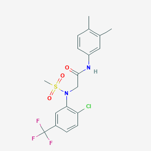 2-{N-[2-CHLORO-5-(TRIFLUOROMETHYL)PHENYL]METHANESULFONAMIDO}-N-(3,4-DIMETHYLPHENYL)ACETAMIDE