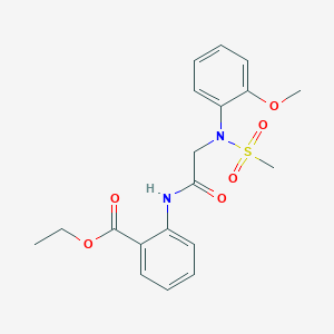 molecular formula C19H22N2O6S B3651766 ETHYL 2-{2-[N-(2-METHOXYPHENYL)METHANESULFONAMIDO]ACETAMIDO}BENZOATE 