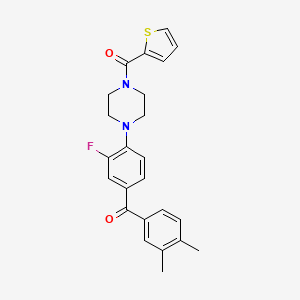 (3,4-dimethylphenyl)-[3-fluoro-4-[4-(thiophene-2-carbonyl)piperazin-1-yl]phenyl]methanone