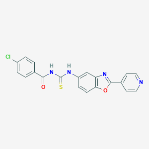 molecular formula C20H13ClN4O2S B365182 4-chloro-N-[(2-pyridin-4-yl-1,3-benzoxazol-5-yl)carbamothioyl]benzamide CAS No. 347330-19-2