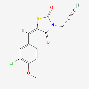 molecular formula C14H10ClNO3S B3651833 (5E)-5-[(3-chloro-4-methoxyphenyl)methylidene]-3-prop-2-ynyl-1,3-thiazolidine-2,4-dione 