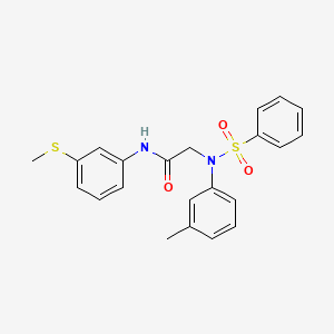 2-[N-(benzenesulfonyl)-3-methylanilino]-N-(3-methylsulfanylphenyl)acetamide