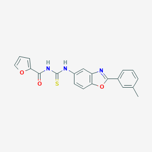 molecular formula C20H15N3O3S B365188 N-[[2-(3-methylphenyl)-1,3-benzoxazol-5-yl]carbamothioyl]furan-2-carboxamide CAS No. 425411-62-7