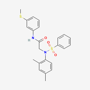 molecular formula C23H24N2O3S2 B3651888 N~2~-(2,4-dimethylphenyl)-N~1~-[3-(methylthio)phenyl]-N~2~-(phenylsulfonyl)glycinamide 