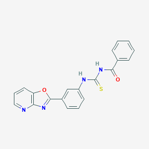 molecular formula C20H14N4O2S B365190 N-[[3-([1,3]oxazolo[4,5-b]pyridin-2-yl)phenyl]carbamothioyl]benzamide CAS No. 461041-60-1