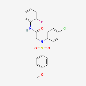 2-(4-chloro-N-(4-methoxyphenyl)sulfonylanilino)-N-(2-fluorophenyl)acetamide