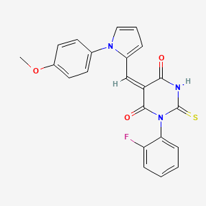 (5E)-1-(2-fluorophenyl)-5-{[1-(4-methoxyphenyl)-1H-pyrrol-2-yl]methylidene}-2-thioxodihydropyrimidine-4,6(1H,5H)-dione