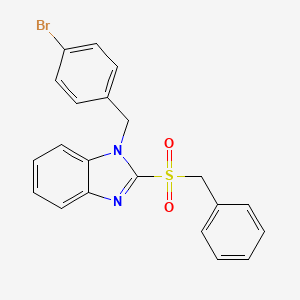 molecular formula C21H17BrN2O2S B3651964 1-[(4-Bromophenyl)methyl]-2-phenylmethanesulfonyl-1H-1,3-benzodiazole 