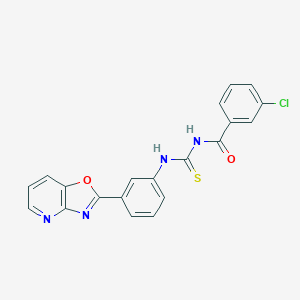 molecular formula C20H13ClN4O2S B365198 3-chloro-N-{[3-([1,3]oxazolo[4,5-b]pyridin-2-yl)phenyl]carbamothioyl}benzamide CAS No. 347332-97-2