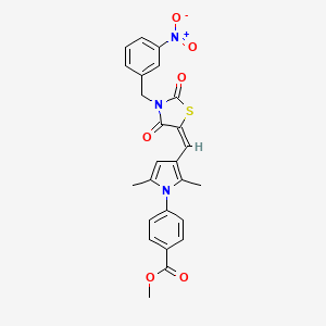 methyl 4-[2,5-dimethyl-3-[(E)-[3-[(3-nitrophenyl)methyl]-2,4-dioxo-1,3-thiazolidin-5-ylidene]methyl]pyrrol-1-yl]benzoate