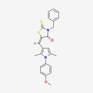 3-benzyl-5-{[1-(4-methoxyphenyl)-2,5-dimethyl-1H-pyrrol-3-yl]methylene}-2-thioxo-1,3-thiazolidin-4-one