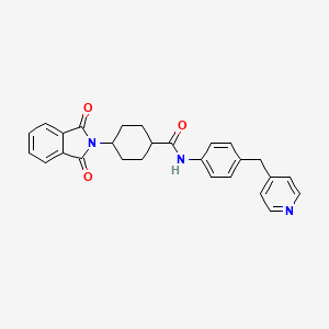 4-(1,3-dioxoisoindol-2-yl)-N-[4-(pyridin-4-ylmethyl)phenyl]cyclohexane-1-carboxamide