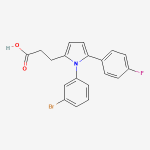 molecular formula C19H15BrFNO2 B3652076 3-[1-(3-bromophenyl)-5-(4-fluorophenyl)-1H-pyrrol-2-yl]propanoic acid 