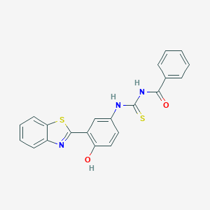 molecular formula C21H15N3O2S2 B365208 N-{[3-(1,3-benzothiazol-2-yl)-4-hydroxyphenyl]carbamothioyl}benzamide CAS No. 461041-35-0