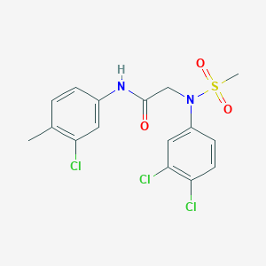 molecular formula C16H15Cl3N2O3S B3652088 N~1~-(3-chloro-4-methylphenyl)-N~2~-(3,4-dichlorophenyl)-N~2~-(methylsulfonyl)glycinamide 