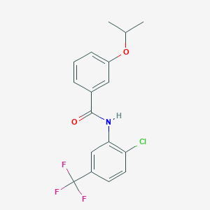 N-[2-chloro-5-(trifluoromethyl)phenyl]-3-(propan-2-yloxy)benzamide