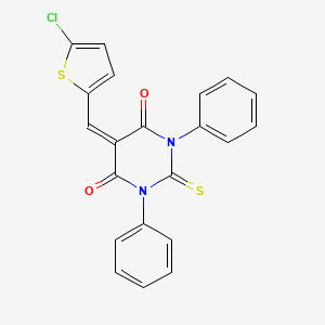 5-[(5-chlorothiophen-2-yl)methylidene]-1,3-diphenyl-2-thioxodihydropyrimidine-4,6(1H,5H)-dione