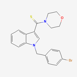 molecular formula C20H19BrN2OS B3652123 1-[(4-BROMOPHENYL)METHYL]-3-(MORPHOLINE-4-CARBOTHIOYL)INDOLE 