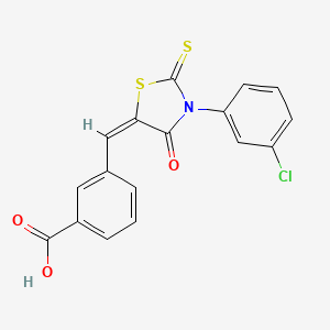 3-[(E)-[3-(3-chlorophenyl)-4-oxo-2-sulfanylidene-1,3-thiazolidin-5-ylidene]methyl]benzoic acid