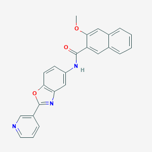 molecular formula C24H17N3O3 B365215 3-methoxy-N-[2-(3-pyridinyl)-1,3-benzoxazol-5-yl]-2-naphthamide CAS No. 381706-60-1