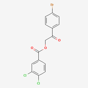 molecular formula C15H9BrCl2O3 B3652173 2-(4-bromophenyl)-2-oxoethyl 3,4-dichlorobenzoate 