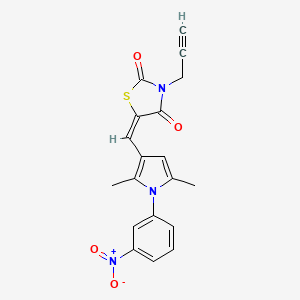 (5E)-5-{[2,5-dimethyl-1-(3-nitrophenyl)-1H-pyrrol-3-yl]methylidene}-3-(prop-2-yn-1-yl)-1,3-thiazolidine-2,4-dione