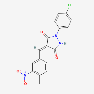 1-(4-chlorophenyl)-4-(4-methyl-3-nitrobenzylidene)-3,5-pyrazolidinedione