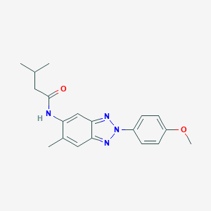 molecular formula C19H22N4O2 B365220 N-[2-(4-methoxyphenyl)-6-methylbenzotriazol-5-yl]-3-methylbutanamide CAS No. 431926-48-6