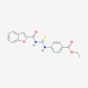 molecular formula C19H16N2O4S B365222 Ethyl 4-(1-benzofuran-2-carbonylcarbamothioylamino)benzoate CAS No. 428823-44-3