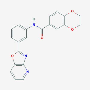 molecular formula C21H15N3O4 B365224 N-(3-[1,3]oxazolo[4,5-b]pyridin-2-ylphenyl)-2,3-dihydro-1,4-benzodioxine-6-carboxamide CAS No. 381683-77-8