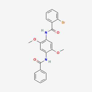 molecular formula C22H19BrN2O4 B3652289 N-[4-(benzoylamino)-2,5-dimethoxyphenyl]-2-bromobenzamide 