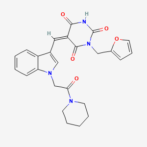 1-(2-furylmethyl)-5-({1-[2-oxo-2-(1-piperidinyl)ethyl]-1H-indol-3-yl}methylene)-2,4,6(1H,3H,5H)-pyrimidinetrione