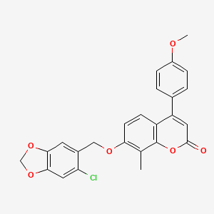 7-[(6-CHLORO-2H-1,3-BENZODIOXOL-5-YL)METHOXY]-4-(4-METHOXYPHENYL)-8-METHYL-2H-CHROMEN-2-ONE