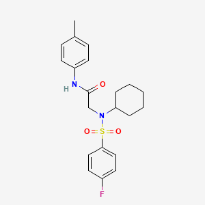 N~2~-cyclohexyl-N~2~-[(4-fluorophenyl)sulfonyl]-N~1~-(4-methylphenyl)glycinamide