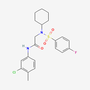 N~1~-(3-chloro-4-methylphenyl)-N~2~-cyclohexyl-N~2~-[(4-fluorophenyl)sulfonyl]glycinamide