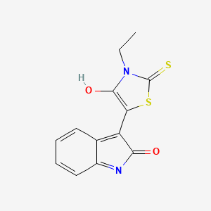 (E)-3-ethyl-5-(2-oxoindolin-3-ylidene)-2-thioxothiazolidin-4-one