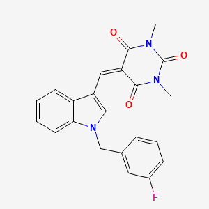 5-{[1-(3-fluorobenzyl)-1H-indol-3-yl]methylene}-1,3-dimethyl-2,4,6(1H,3H,5H)-pyrimidinetrione