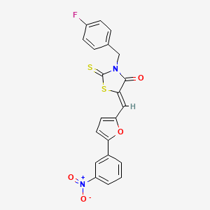 (5Z)-3-(4-fluorobenzyl)-5-{[5-(3-nitrophenyl)furan-2-yl]methylidene}-2-thioxo-1,3-thiazolidin-4-one