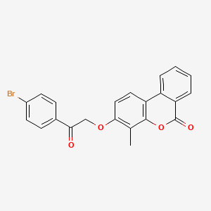 molecular formula C22H15BrO4 B3652463 3-[2-(4-bromophenyl)-2-oxoethoxy]-4-methyl-6H-benzo[c]chromen-6-one 