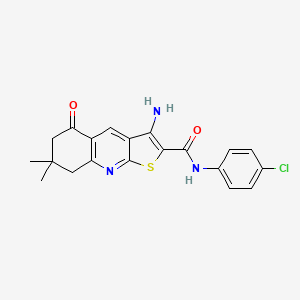 3-AMINO-N-(4-CHLOROPHENYL)-7,7-DIMETHYL-5-OXO-5H,6H,7H,8H-THIENO[2,3-B]QUINOLINE-2-CARBOXAMIDE