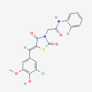 2-[5-(3-chloro-4-hydroxy-5-methoxybenzylidene)-2,4-dioxo-1,3-thiazolidin-3-yl]-N-(2-fluorophenyl)acetamide