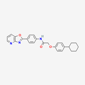 2-(4-cyclohexylphenoxy)-N-[4-([1,3]oxazolo[4,5-b]pyridin-2-yl)phenyl]acetamide