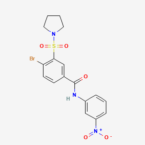 4-bromo-N-(3-nitrophenyl)-3-pyrrolidin-1-ylsulfonylbenzamide