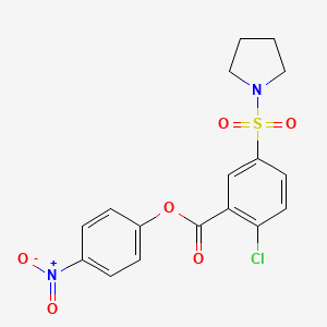 (4-Nitrophenyl) 2-chloro-5-pyrrolidin-1-ylsulfonylbenzoate