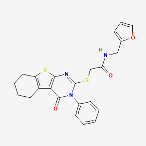 N-(2-furylmethyl)-2-[(4-oxo-3-phenyl-3,4,5,6,7,8-hexahydro[1]benzothieno[2,3-d]pyrimidin-2-yl)thio]acetamide